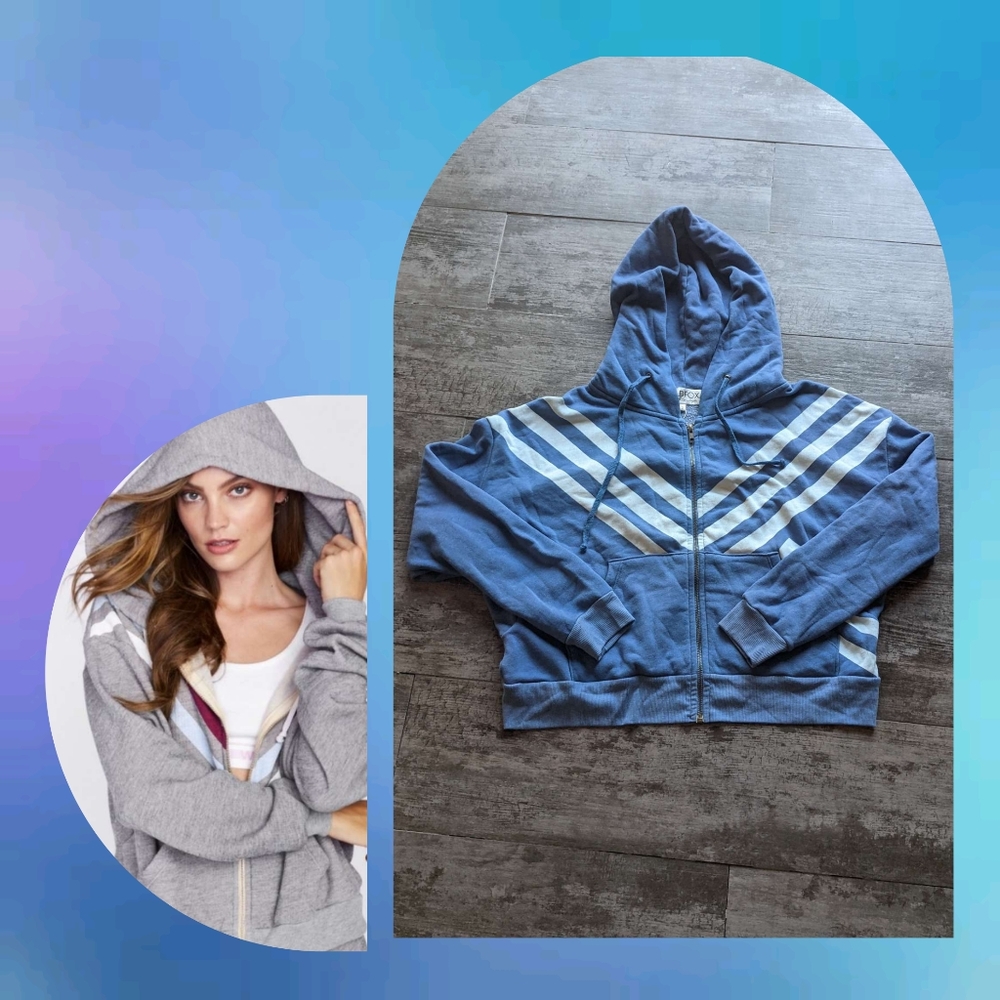 WILDFOX 💋 Tri Stripe Milk Run Sherpa Fleece Hoodie Jacket